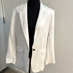 H&M White Sport Coat with Notched Lapels